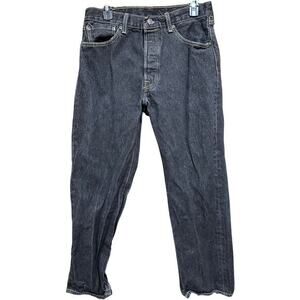 Levis 501 Mens Jeans‎ Size 34 Dark Gray Straight Leg 100% Cotton Button Fly